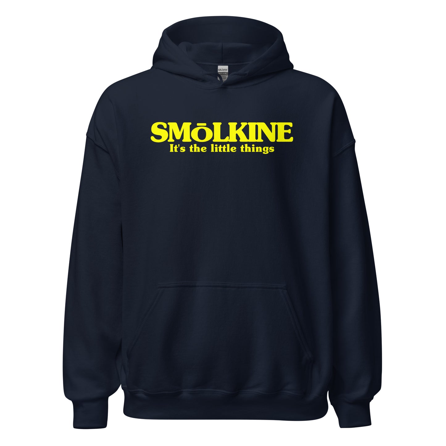SMoLKINE Bento Hoodie Front Print in Navy, front view