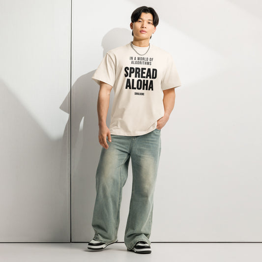 SMoLKINE Spread Aloha Box Tee in Vintage White, front view