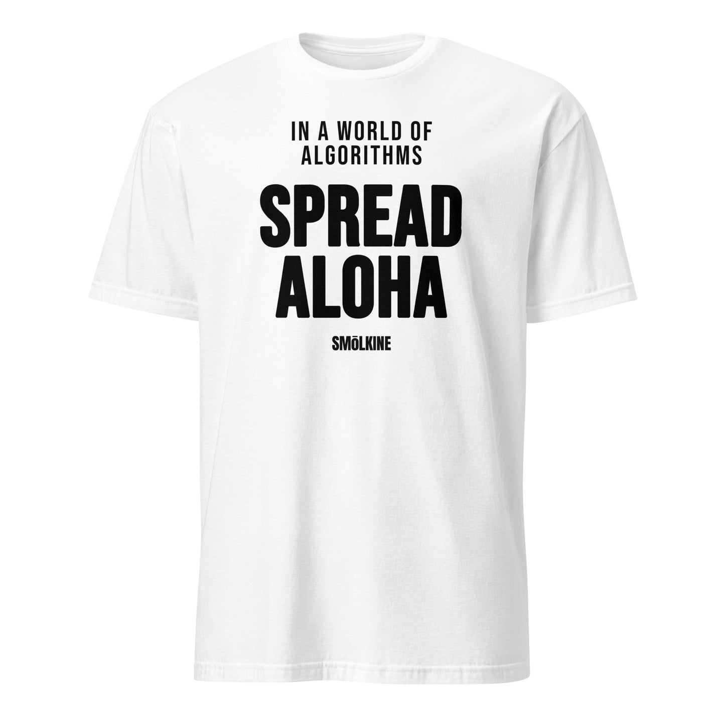 SMoLKINE Spread Aloha Tee in White, front view