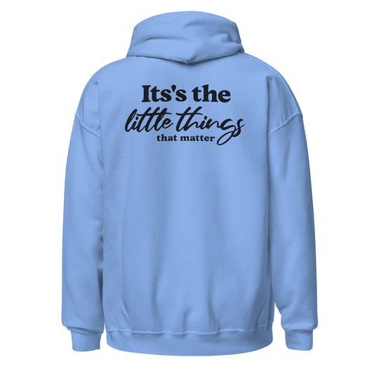 SMoLKINE The Little Things Hoodie in Carolina Blue, back view