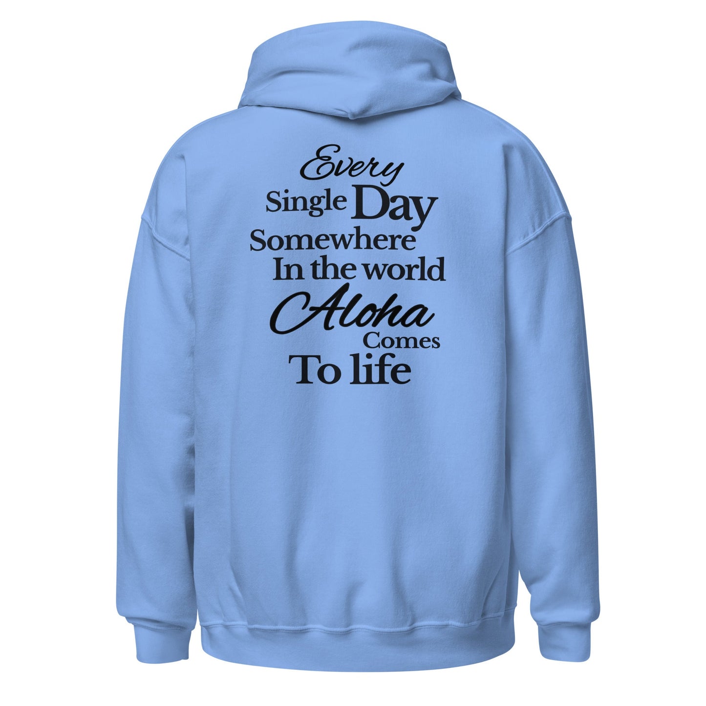 SMoLKINE Everyday Aloha Hoodie in Carolina Blue, back view