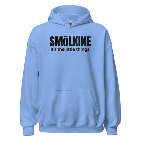 SMoLKINE Classic Little Things Hoodie in Carolina Blue, front view