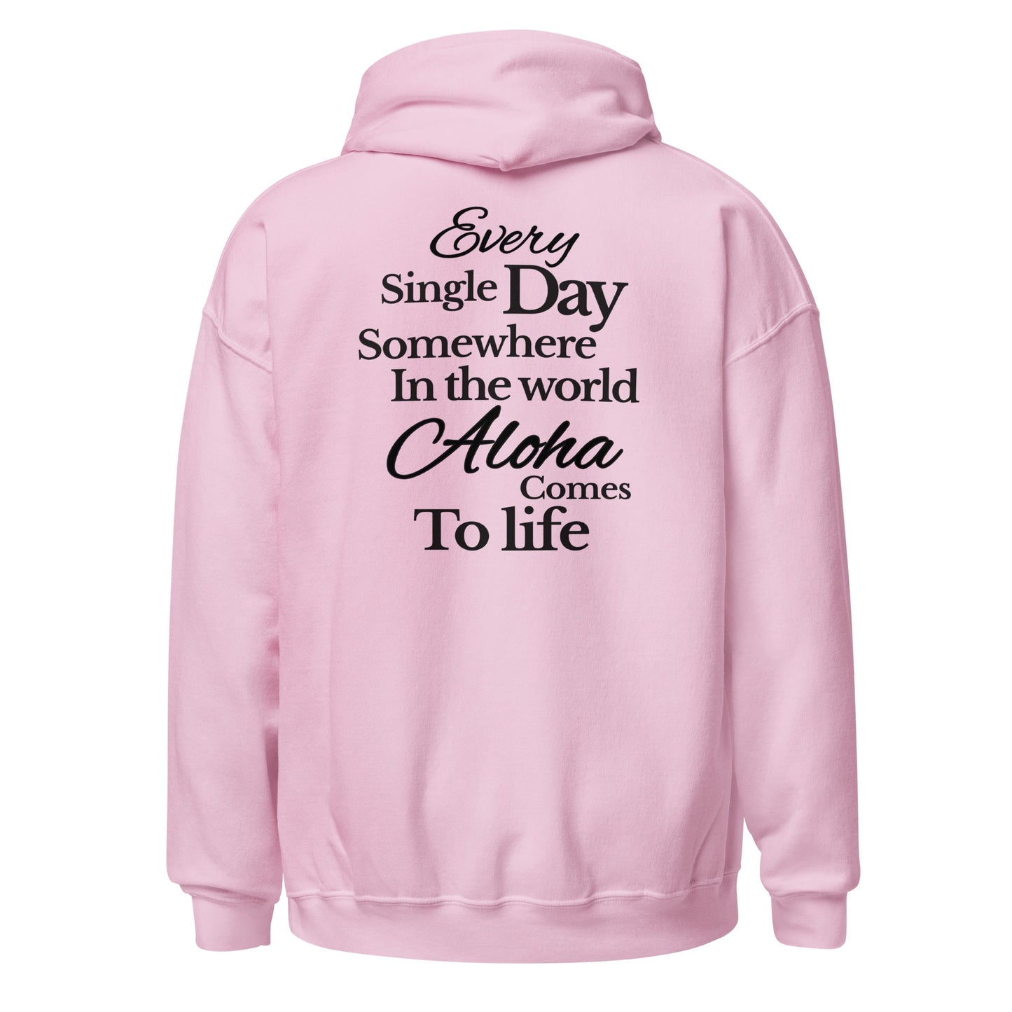 SMoLKINE Everyday Aloha Hoodie in Light Pink, back view