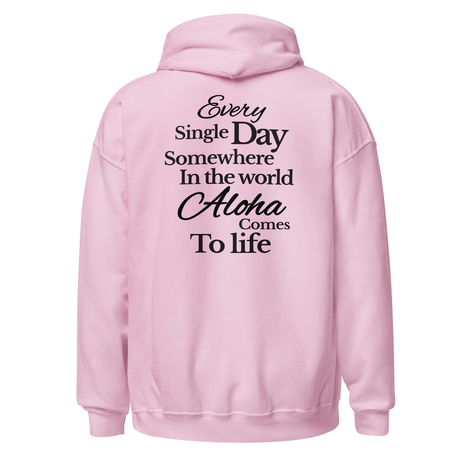 SMoLKINE Everyday Aloha Hoodie in Light Pink, back view