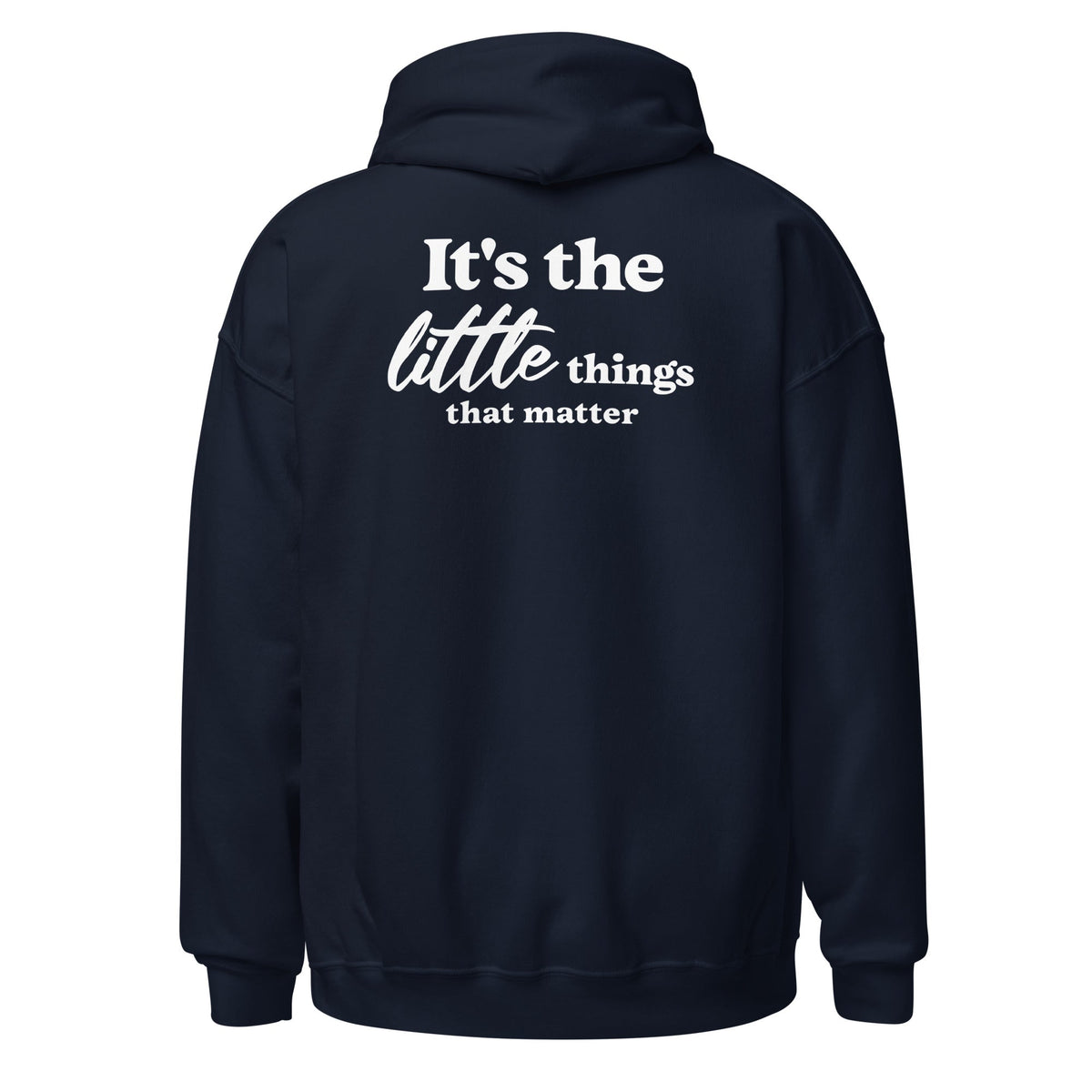 SMoLKINE The Little Things Hoodie in Navy, back view