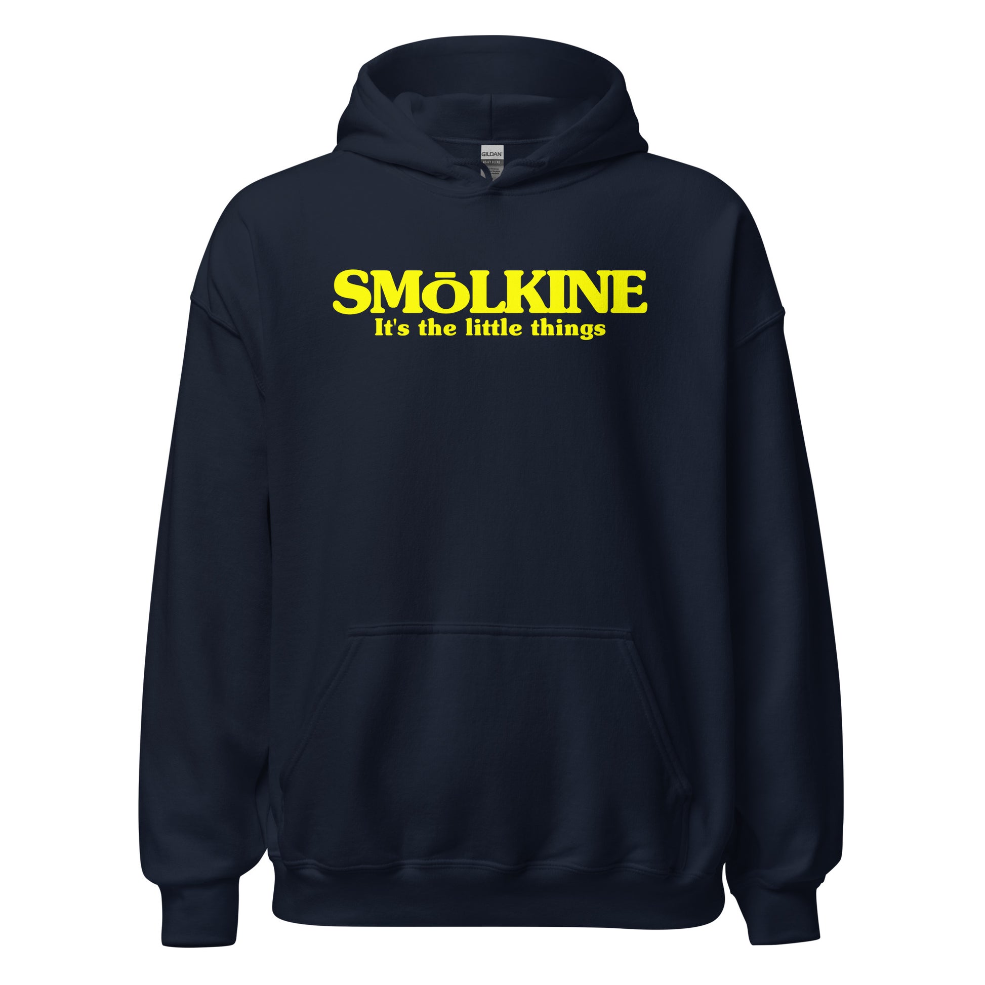 SMoLKINE Bento Hoodie Front Print in Navy, front view