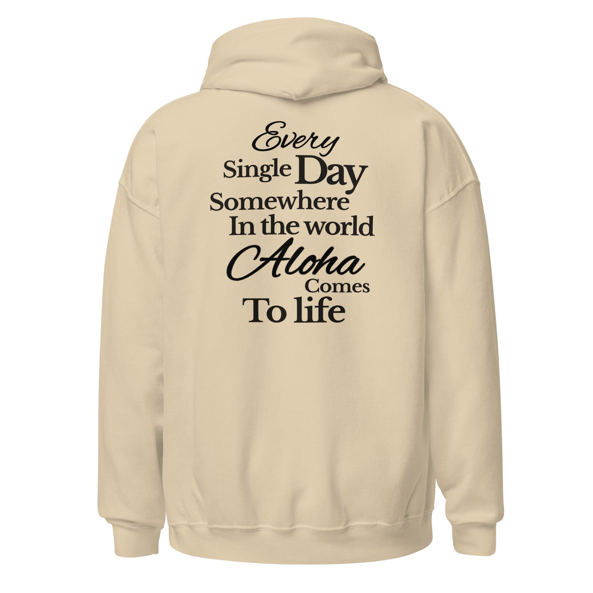 SMoLKINE Everyday Aloha Hoodie in Sand, back view