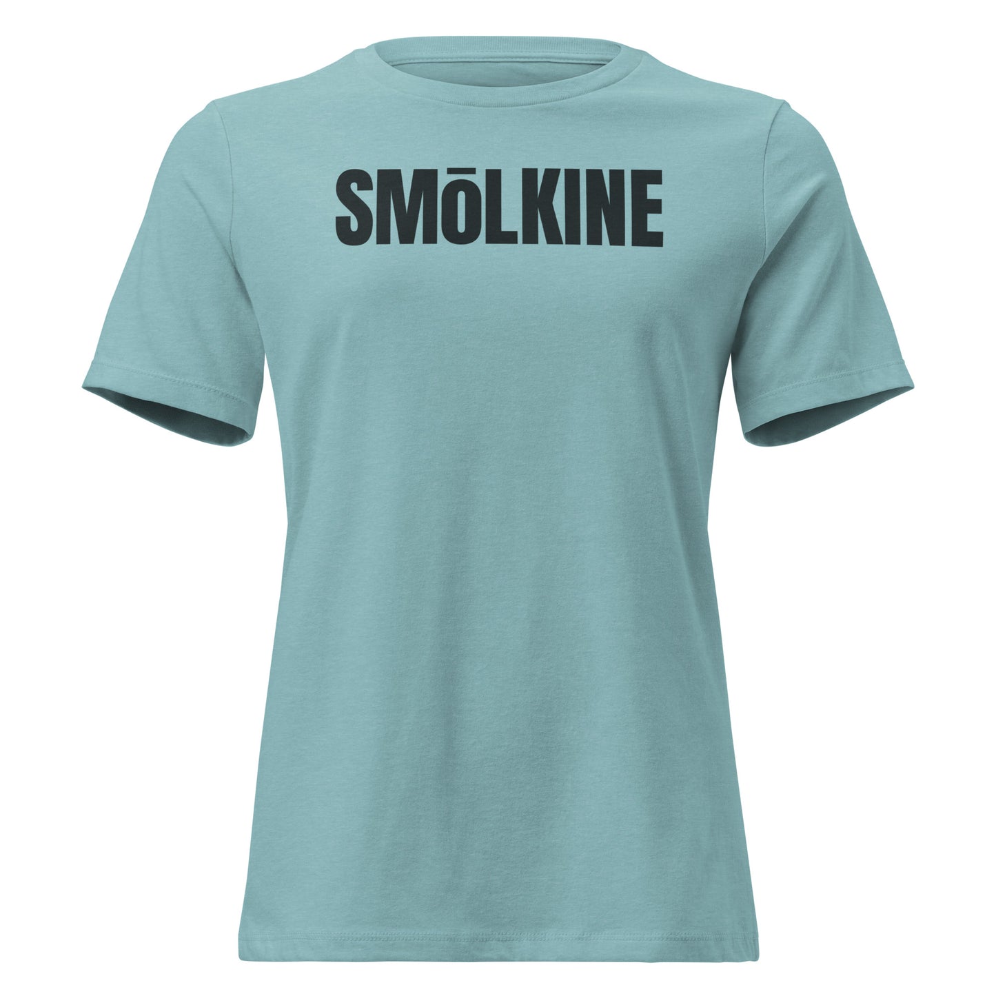 SMoLKINE The Little Things Women's Tee in Heather Blue Lagoon, front view