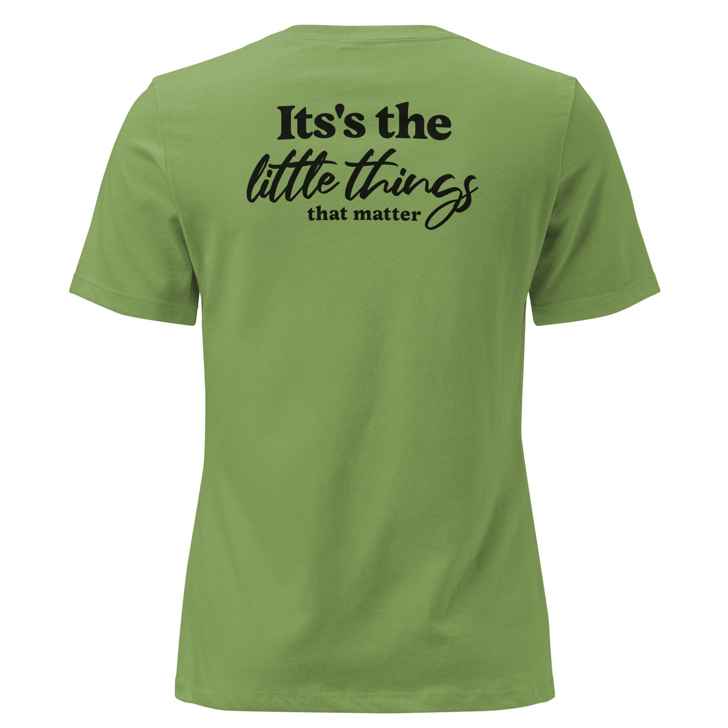 SMoLKINE The Little Things Women's Tee in Leaf, back view