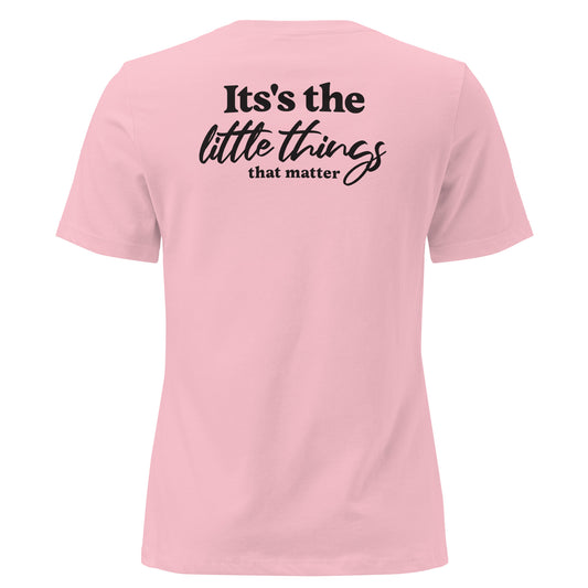 SMoLKINE The Little Things Women's Tee in Pink, back view
