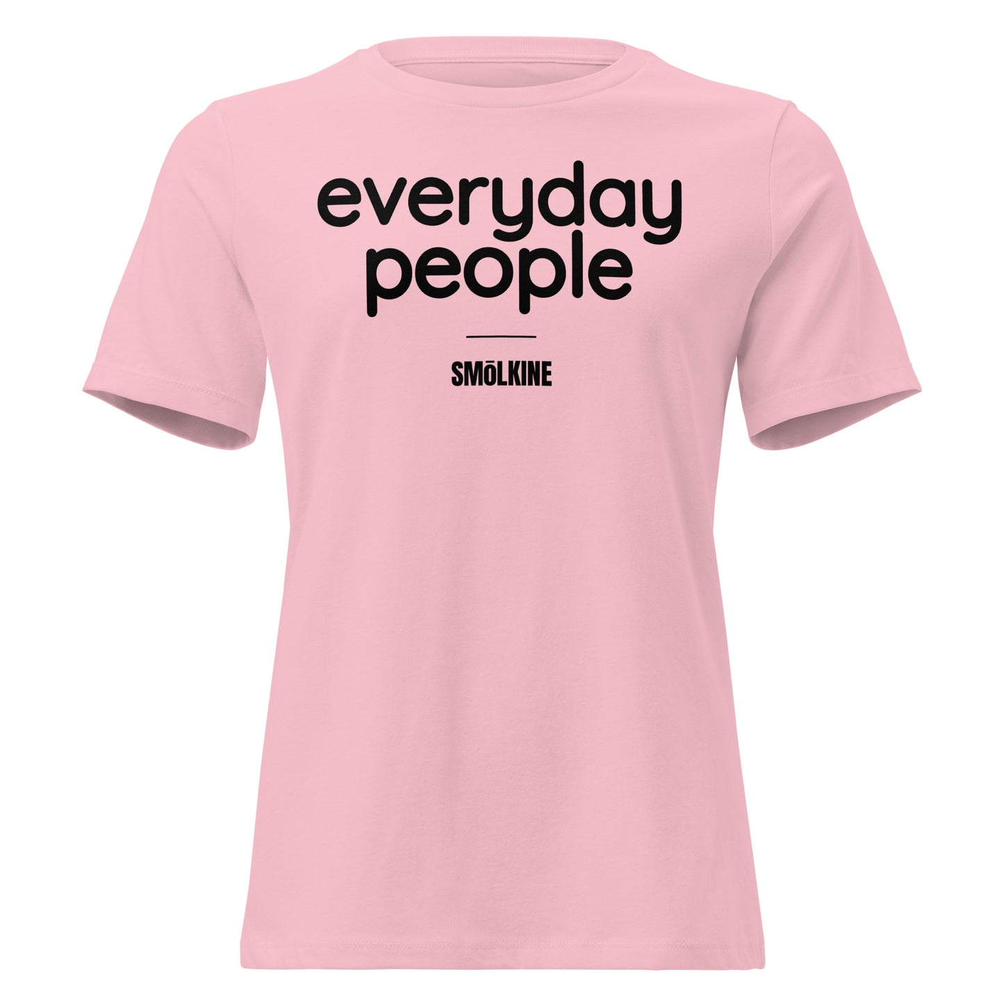 SMoLKINE Everyday People Women's Tee in Pink, front view