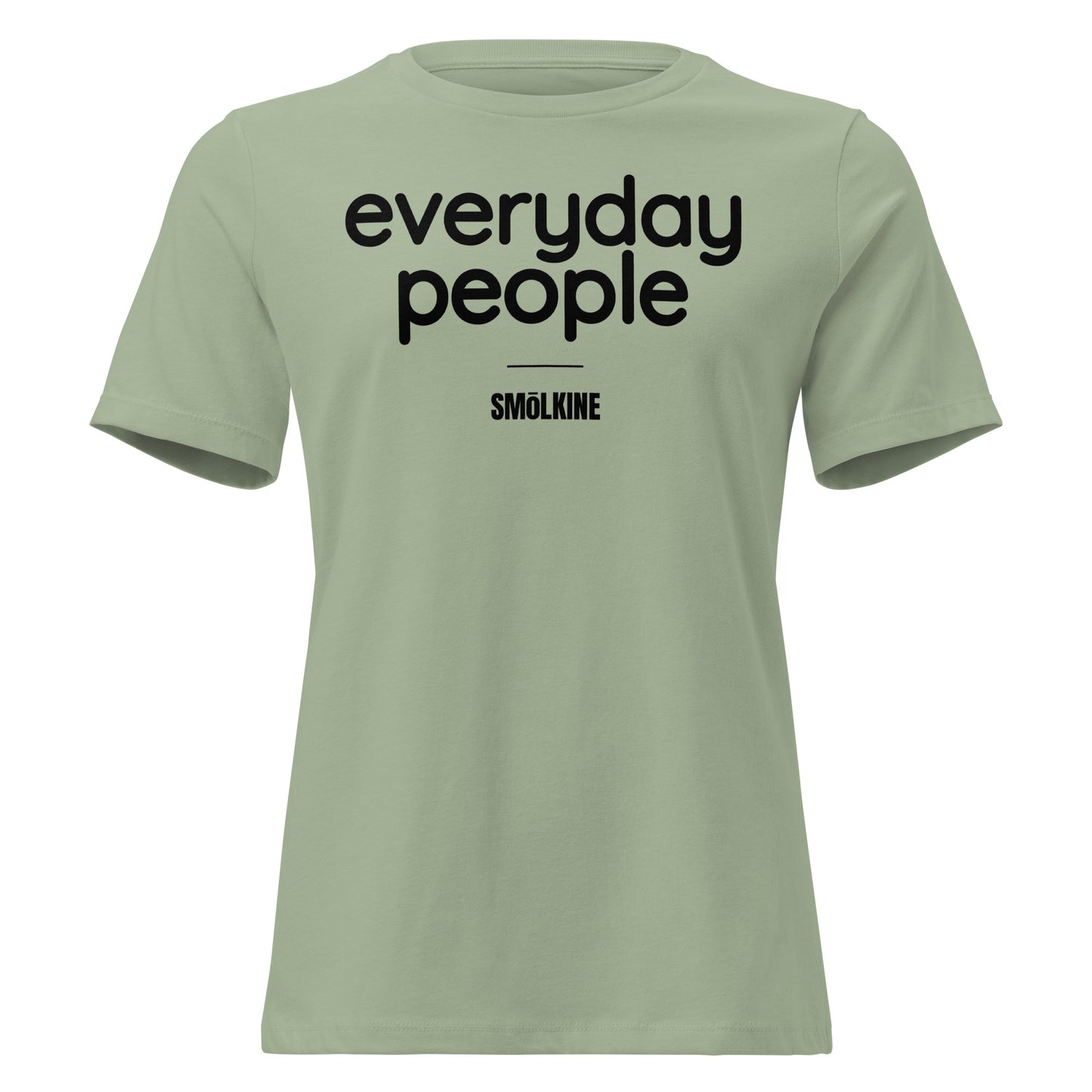 SMoLKINE Everyday People Women's Tee in Sage, front view